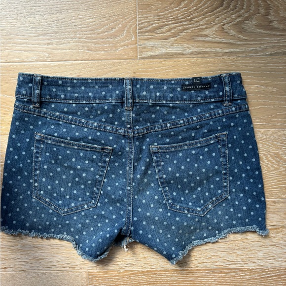 Lauren Conrad LC Distressed Polka Dot Denim Shorts - Size 4 - Picture 2 of 7